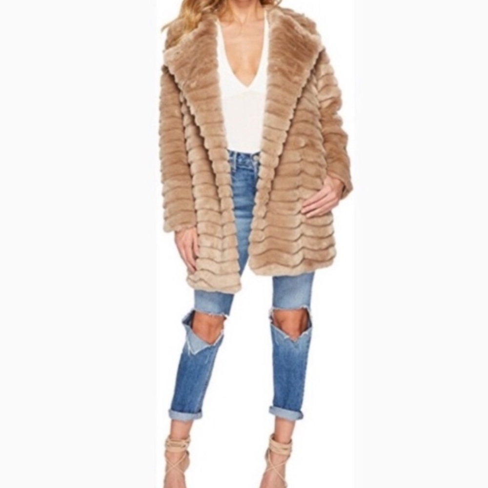 BB Dakota McCoy Faux Fur Coat beige Large